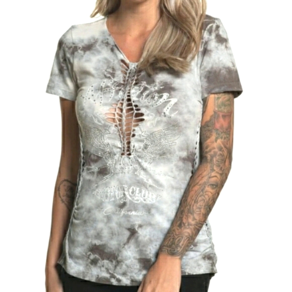 Y2K Affliction Bling Rhinestone Shirt